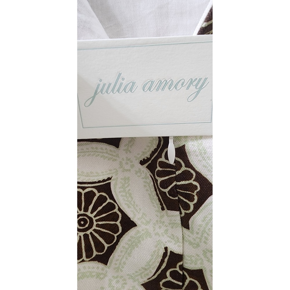 Julia Amory Brown Cream Geometric Floral Block Print Cotton Mini Skirt XS New - Picture 7 of 7